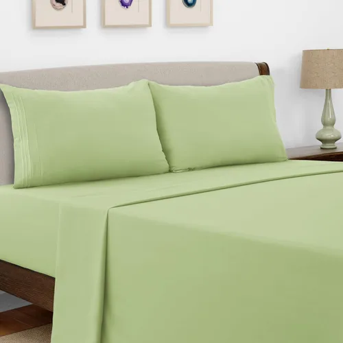 Vista 354 de LUX Décor - Juego de sábanas Twin de microfibra ultrasuave de 3 piezas con sábana encimera, sábana bajera de 16 pulgadas de profundidad y funda
