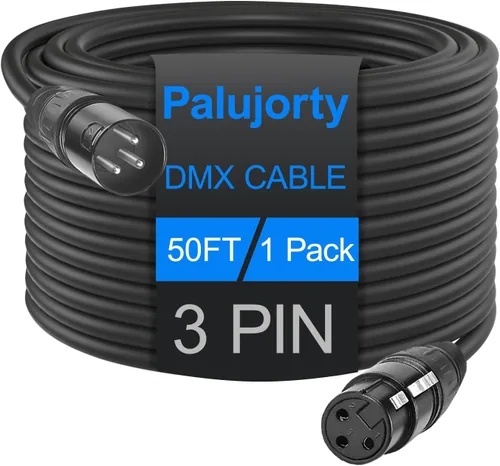 Vista 11 de Paquete de 10 cables DMX de 3 pines de 3.2 pies para luz de escenario y controlador