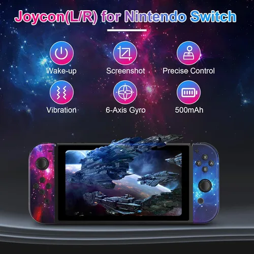 Vista 5 de Moonag Joy Cons for Switch Nintendo, Starry Sky Replacement LR Switch Controllers Wireless Compatible with SwitchSwitch LiteSwitch OLED