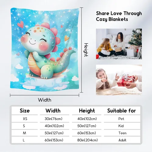 Vista 4 de Manta de Dinosaurio Regalos de Dinosaurio para Niñas, Manta Bonita para Niños, Manta de Forro Polar para Niños Pequeños Cómoda de Franela para Sofá
