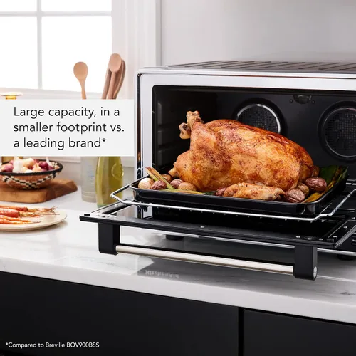 Vista 7 de KitchenAid Horno de convección dual de encimera con freidora de aire y sonda de temperatura - KCO224BM No-Flip Air Fry Basket and 360° Air Fry