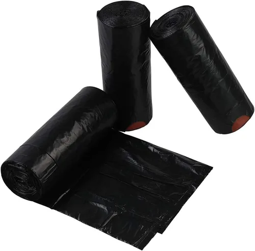 Vista 4 de Bolsas de basura pequeñas con cordón de 4 galones, bolsas de basura negras, 108