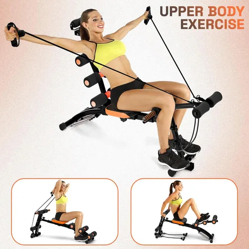 Vista 5 de YOXIER Máquina AB para entrenamiento de estómago, máquina multifuncional ajustable para entrenamiento corporal total, equipo de ejercicio abdominal