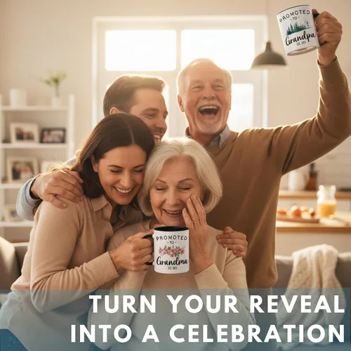 Vista 8 de Vivulla68 Taza promocionada a los abuelos 2026 con tarjeta de felicitación, regalo de revelación de embarazo para la nueva abuela y el abuelo, taza