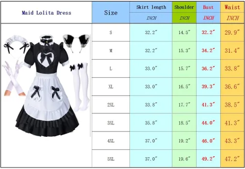 Vista 5 de Elibelle Disfraz de anime japonés clásico Sissy Maid Sweet Kawaii de corazón para cosplay, guantes peludos con orejas de gato