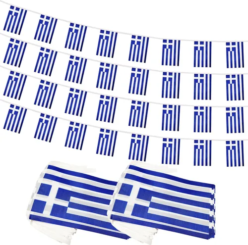 Vista 23 de Bandera de Cuerda Argentina de 100 Pies, 76 Piezas Bandera Estandarte Argentina, Pequeñas Mini Banderas del Mundo para Eventos Deportivos