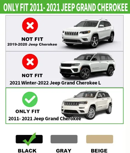 Vista 7 de Cubierta de carga para Jeep Grand Cherokee 2011-2021 sin hueco, cubierta de seguridad trasera retráctil negra para accesorios Grand Cherokee