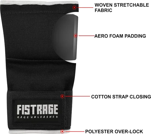 Vista 4 de FISTRAGE Guantes interiores de boxeo para puñetazos, vendajes acolchados elásticos debajo de las manoplas, soporte de muñeca largo y rápido