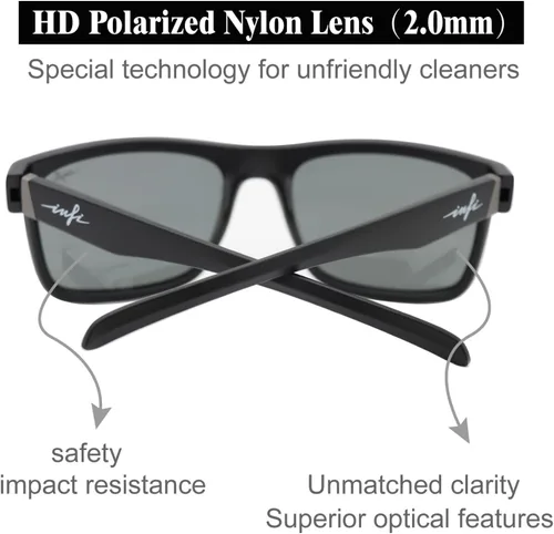 Vista 3 de INFI Gafas de sol polarizadas de pesca para hombre, para conducir, correr, con protección UV400