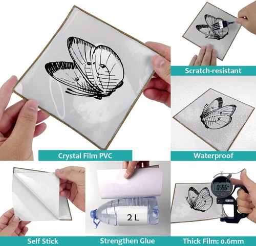 Vista 7 de Alwayspon Vinilo adhesivo efecto piedra, pegatinas para azulejos de pared autoadhesivas, protector antisalpicaduras para cocina y baño, T026