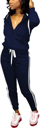 Vista 2 de TOPSRANI Conjunto deportivo de dos piezas para mujer, conjunto de sudadera con capucha a juego