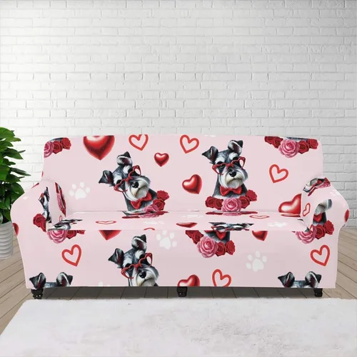 Vista 8 de Boatee Fundas de sofá de 1 pieza con diseño de copo de nieve azul, fundas elásticas para sofá, 1 cojín, protección de muebles, decoración para sala