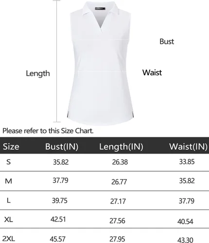 Vista 6 de Polo de golf sin mangas para mujer, camisetas deportivas ligeras para tenis