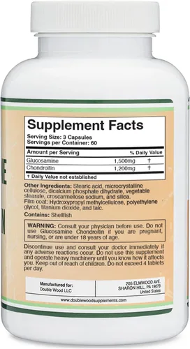 Vista 6 de Glucosamina condroitina triple fuerza (1,500 mg de sulfato de glucosamina, 1,200 mg de condroitina) 180 tabletas, suministro para dos meses