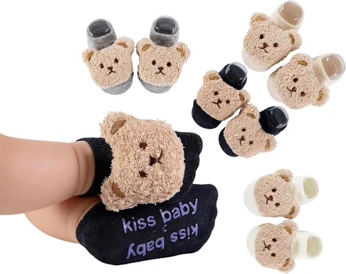 Vista 14 de Calcetines de algodón con agarre antideslizante para bebés, bebés, niñas, regalos para niñas