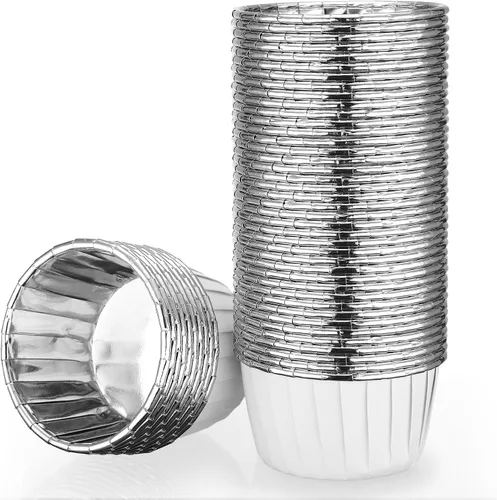 Vista 25 de EUSOAR Vasos para hornear, 50 forros para cupcakes de 3.5 onzas, forros para magdalenas de Navidad, envoltorios de cupcakes, papel para magdalenas