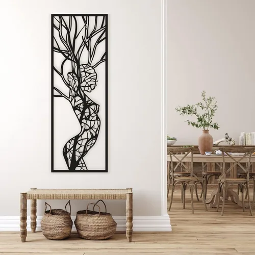 Vista 4 de Arte de pared de metal con cuerpo femenino, decoración de árbol de la vida, decoración de pared de metal, decoración de pared de metal para mujer