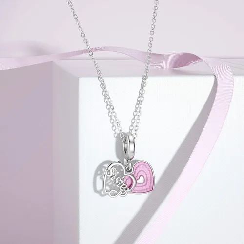 Vista 3 de SEVENWELL Dijes familiares para Pandora, plata de ley 925 con forma de corazón y flores para pulsera, mamá, hermana, hija, esposa, nana, mejor amiga