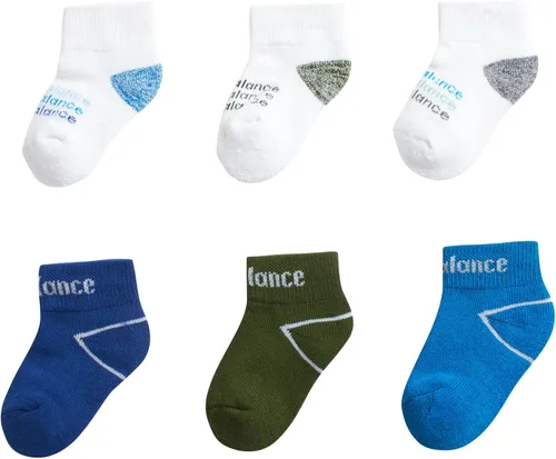 Vista 4 de New Balance Calcetines para bebé, paquete de 6 calcetines acolchados de corte de un cuarto (bebébebé)