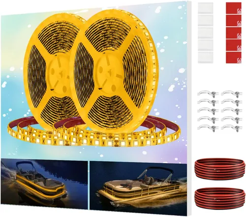 Vista 9 de Tiras de luz LED para pontón, luces LED marinas impermeables de 12V 5M/16.4FT para interior de barco, luz de cubierta de barco para pesca nocturna