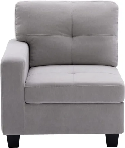 Vista 14 de Sofá modular convertible con otomana de almacenamiento, 7 plazas, en forma de L, moderno sofá esquinero de terciopelo para sala de estar