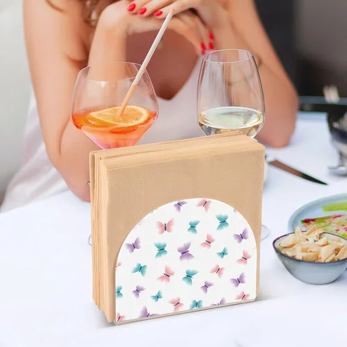 Vista 7 de Butterfly Acrylic Napkin Holder Clear Paper Napkin Table Tabletop Tissue Dispenser Kitchen Dining Room Bathroom Party Hotel Decor