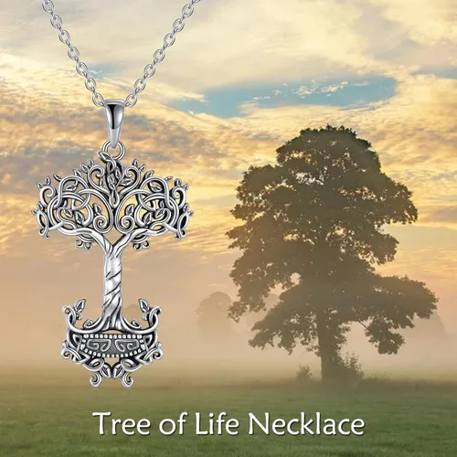 Vista 5 de YAFEINI Joyería vikinga con colgante de daga de talismán de arma vikinga, regalo de joyería vikinga para hombres, Plata esterlina, No es una piedra