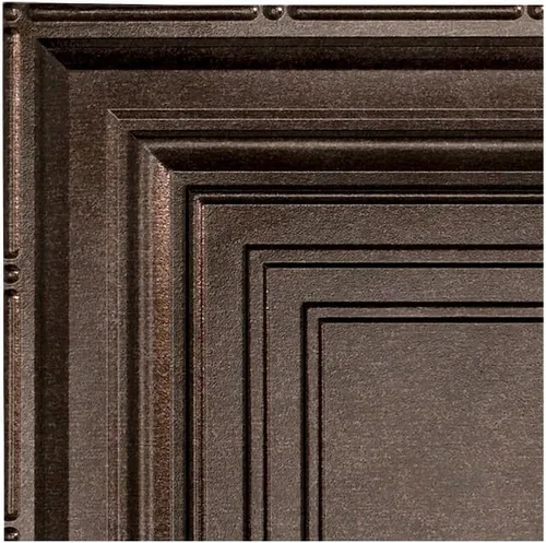 Vista 28 de FASÄDE Panel de techo decorativo de vinilo decorativo de 2 x 4 pies de estilo tradicional / patrón 3 en aluminio cepillado (paquete de 5)
