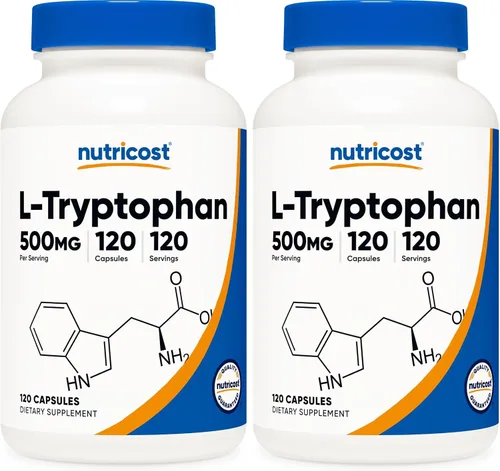 Vista 10 de Nutricost L-triptófano 500 mg, 120 cápsulas (2 botellas)