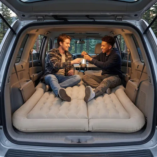 Vista 3 de Colchón inflable de aire para coche, cama de viaje para automóvil de 5.71 x Gris