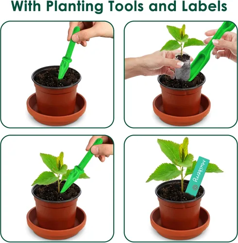 Vista 4 de PACETAP 100 piezas de 1.181 in de tierra para cultivar hierbas, plantas, flores, verduras (1.181 in)