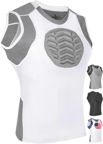 Vista 9 de Exxact Sports Protector de pecho de béisbol juvenil, camisa acolchada para el esternón y corazón, protector de pecho de sóftbol para niñas y jóvenes