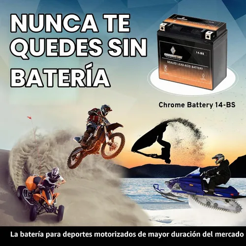 Vista 6 de CB CHROMEBATTERY Batería ATV de alto rendimiento, sin mantenimiento, batería sellada AGM YTX14-BS para motocicleta compatible con Honda Suzuki