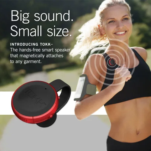 Vista 4 de TOKK Smart Wearable Assistant manos libres Bluetooth altavoz teléfono, negro (TOK-00329)