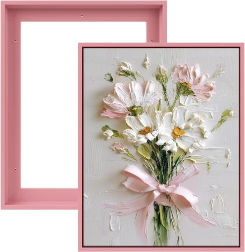 Vista 28 de FOLKOR Floating Frame for 8x10 Inch Canvas Painting with 0.6-0.8" Deep, 2 Pack Canvas Floater Frame Living Room Decor, Wall Art frame for Prints Oil