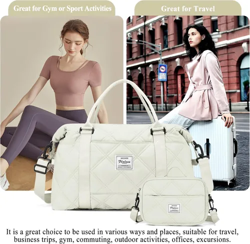 Vista 7 de Weekender Bags for Women Travel, Overnight Travel Duffel Bag with Wet Pocket and Separate Toiletry Bag, Airplane Personal Item Travel Bag, Travel