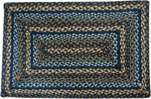 Vista 2 de Colección Denim Premium Trenzado Estilo primitivo, rústico, campestre, de granja Yute/algodón 30 días sin riesgo Alfombra de acento/tapete