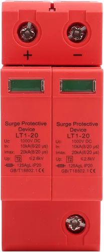 Vista 5 de DC 1000V 2P House Protector 10-20KA Dispositivo de pararrayos de bajo voltaje Dispositivo de protección de riel DIN ignífugo para protección contra