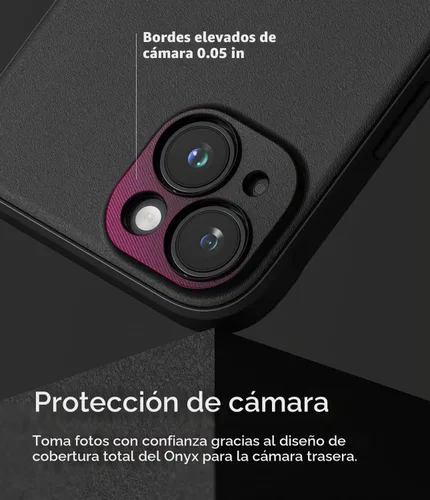 Vista 5 de Ringke Onyx - Funda para iPhone 15 Case, [Se Siente Bien en la Mano] resistente al aceite y a la suciedad, cubiertas individuales para lentes