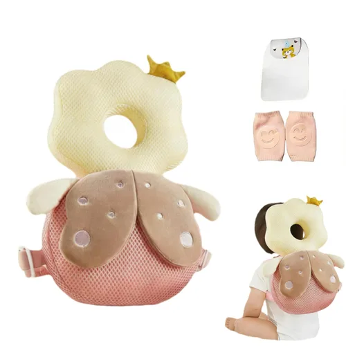 Vista 10 de Mochila protectora de cabeza de bebé, mochila de protección para la cabeza del bebé con rodilleras para bebé, función de alarma para caminar y Corgi
