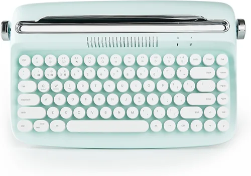 Vista 12 de YUNZII ACTTO B303 Wireless Retro Typewriter Bluetooth Keyboard(Baby Pink) Conexión estable de Bluetooth, tiempo de espera largo, con soporte