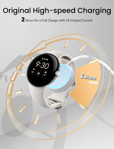 Vista 3 de Cargador para Google Pixel Watch USB de 3.3 pies de repuesto