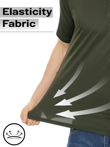 Vista 4 de TACVASEN - Camiseta de cuello polo táctica para hombre, diseño de manga larga y corta, para deportes y uso al aire libre