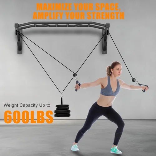 Vista 3 de Upgrade Pull Up Bar Wall Mounted,Heavy Duty Multi Grip Chin Up Bar for Strength Training, 600 lbs Capacity, Durable Steel Construction, Perfect for