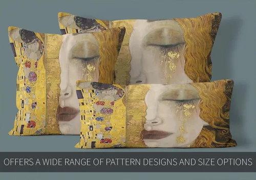 Vista 7 de Gustav Klimt Boudoir - Funda de almohada rectangular con cremallera en un lado impreso de 12 x 16 pulgadas