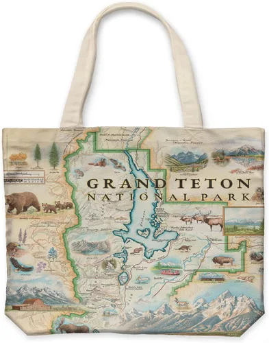 Vista 11 de Xplorer Maps Bolsa de lona con asas, bolsa de compras de comestibles de tela, bolsa reutilizable y ecológica, 100% algodón, lavable