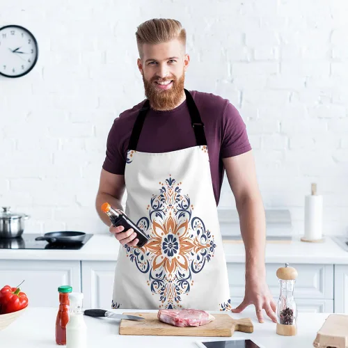 Vista 3 de Moslion Apron 31x27 Inch Kitchen Chef Waitress Cook Aprons Bib with Adjustable Neck for Women Men