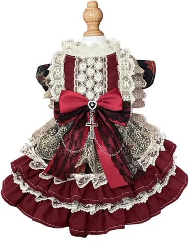 Vista 41 de Moda Vestido de Princesa de Encaje para Perro Cachorro Dulce para Perro EXTRAL Pequeño y Pequeño A-Negro XX-Pequeño