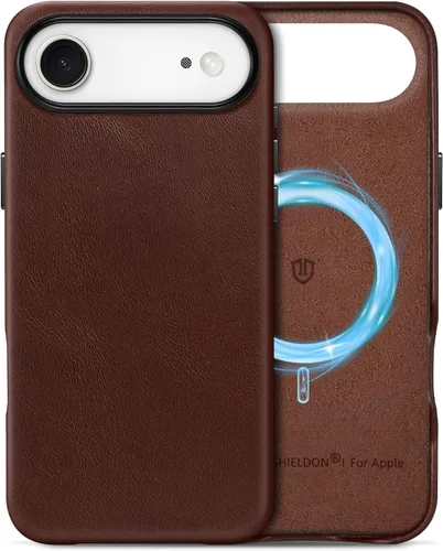 Vista 27 de SHIELDON Funda de piel auténtica para iPhone 17 de 6.3" 2025, color negro