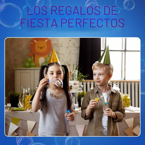 Vista 6 de Crayon Bubble Bottles (24-Pack) Party Favors for Kids & Birthday Parties Burbujas de crayón